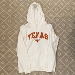 White Texas Hoodie with Orange Logo